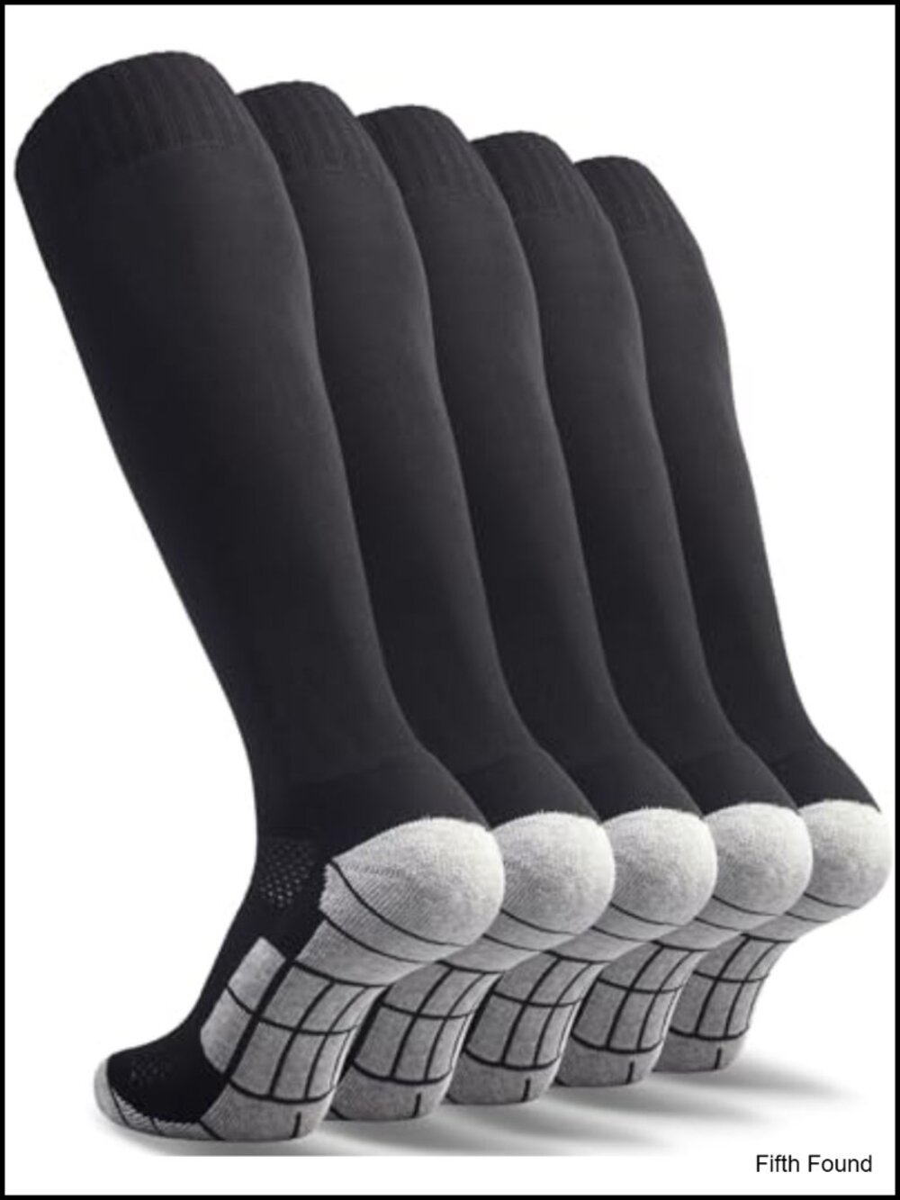 Cotton Blend Knee High Soccer Socks 5 Pairs Athletic Tube Socks